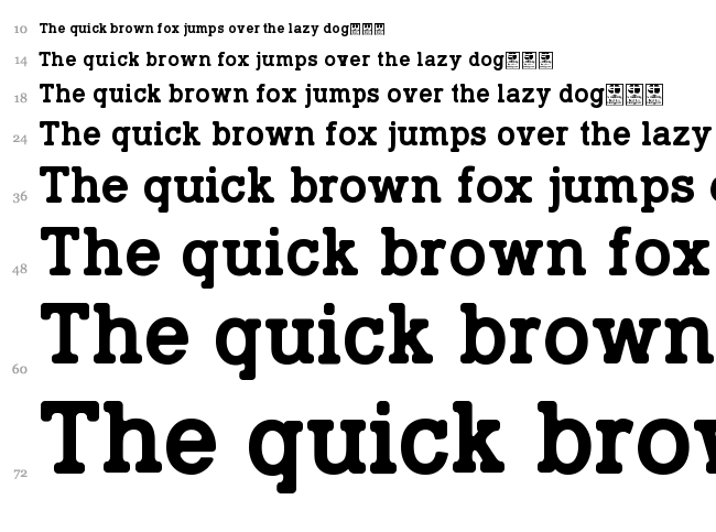 Typo Slab Irregular font waterfall